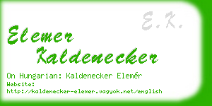 elemer kaldenecker business card